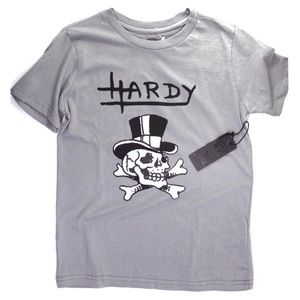 Ed Hardy NWT Boys Graphic Top Hat and Skull Short Sleeve Top Large